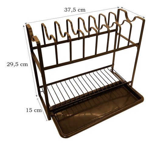 Kitchen Tools Brown Narrow 2-Tier Dish Rack 1