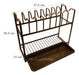 Kitchen Tools Brown Narrow 2-Tier Dish Rack 1