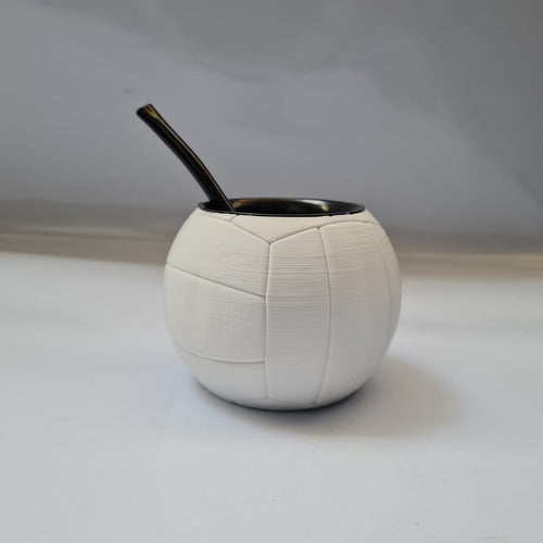 Mate Volleyball Ball 3D White - Mate Pelota De Voley Impresión 3D Blanca