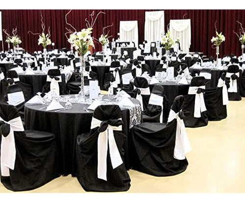 Obstal 50 Pcs Satin Chair Sashes Bows For Wedding Reception 2