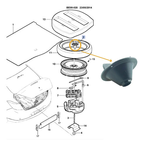 Tuerca Rueda Auxilio Onix Hasta 2019 Chevrolet Original 3