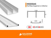 Perfil Superior + Inferior Aluminio 3 Metros Frente Placard 3