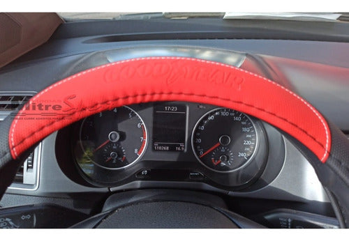 Goodyear Steering Wheel Cover - Red and Black - Cuerina 2