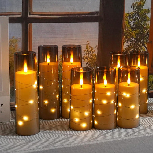 Kakoya Romantic LED Candles Set of 9 with Acrylic Star 5