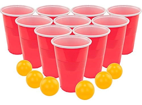 Fairly Odd Novelties Beer Pong Set 24 Red Cups Y Ping Pong Balls 0