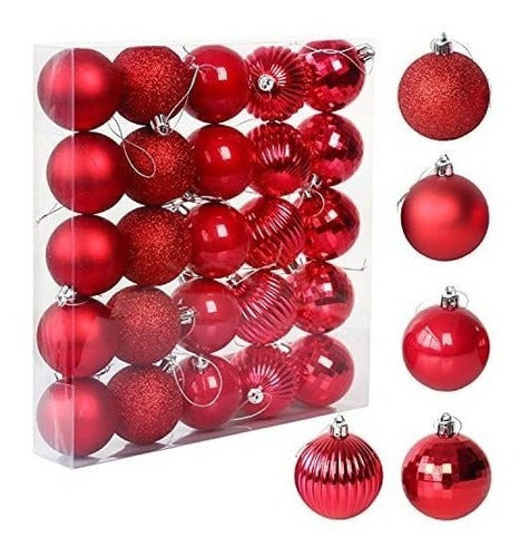 Bolas Para Arbol De Navidad X25u./ 6cm/ Rojo 0