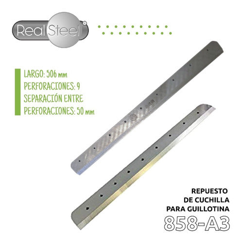 Repuesto Cuchilla Para Guillotina Modelo 858-a3 Real Steel 1