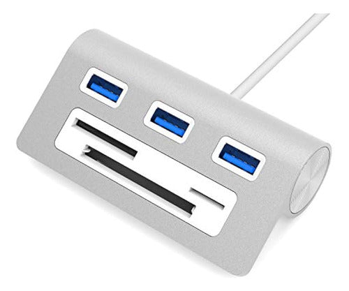 Sabrent Premium 3 Puertos Usb De Aluminio 30 Hub Con Lector 0