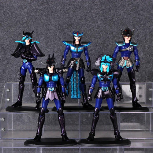 Figuras Caballeros Del Zodiaco Set X5 Caballeros Negros Pvc 1