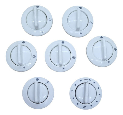 Set of 7 Domec 95 White Knobs 0