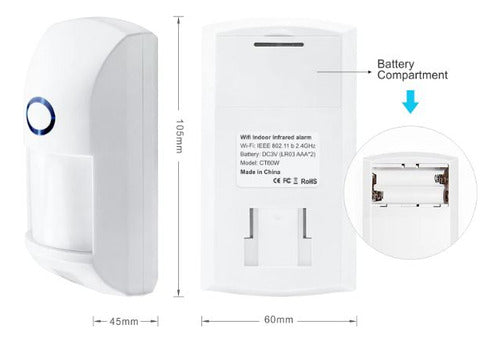 TuyaSmart Motion Detector 110° 12m WiFi 1