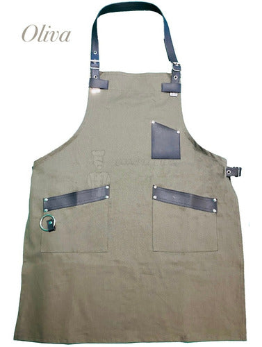Premium Kitchen Apron in Twill and Eco-leather 11
