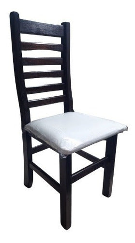 Reinforced Upholstered and Polished Pine Chairs 0