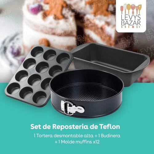 Levys Bazar Teflon Muffin Cake Pan Set 1