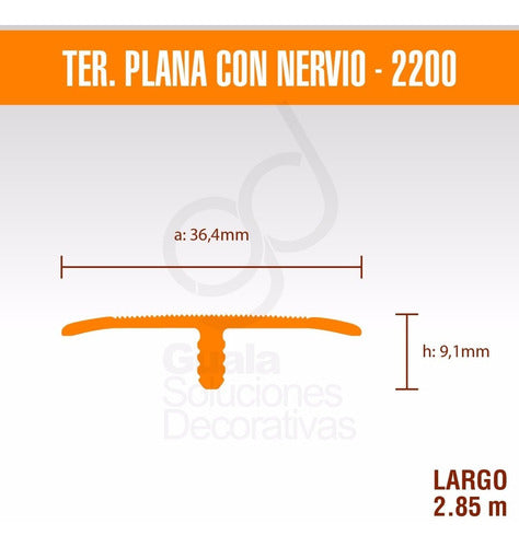 Varilla Plana Nervio Aluminio Flotante 36.4mm 2.85m 2201 Pq 2