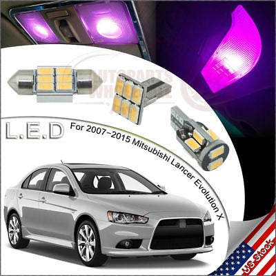 Mitsubishi 10pcs LED Interior Light Package Pink Violet for Lancer M 0