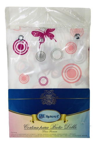 Eliplast Shower Curtain + Protector + 12 Hooks 2