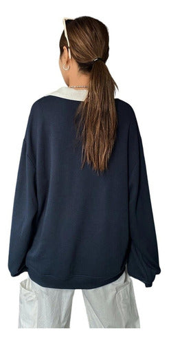 Shein Buzo Oversize Con Cuello Polo Aesthetic 3