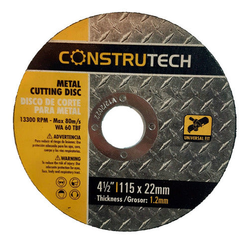 Construtech Metal Cutting Disc 115mm 1.2mm G P 0