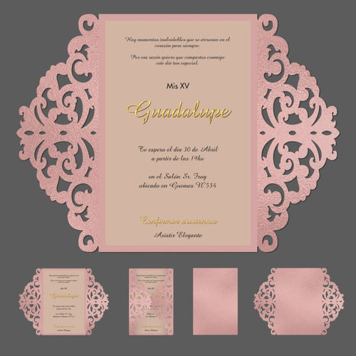 Grafica.Safetag 12 Laser Cut Invitations with Envelopes for Events 7