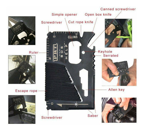 Multi-Purpose Metal Survival Card Tool for Fishing and Camping 1