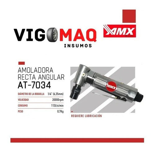 AMX Pneumatic Straight Angle Grinder AT-7034 1