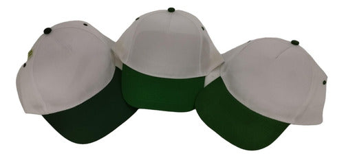White Caps with Color Velcro 100% Polyester 10 Units 5