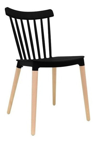 Oficom Windsor Dining Chair Black Wooden Base 0