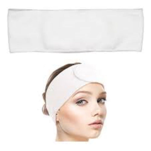 Indumentaria Descartable Profesional Spa Towel Headband with Velcro, 8 x 62 cm 0