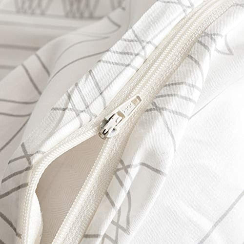 Yuheguoji Boho Striped White Duvet Cover King Size 100% A 2