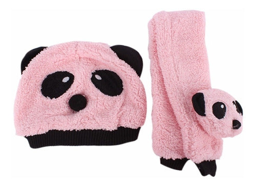 Baby Set De Gorro Y Bufanda Oso Panda Para Bebe, Niño O Niña 5