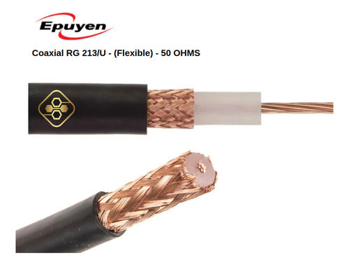 Epuyen Cable Coaxial Rg213 Flexible 100% Cobre 7m + 1 Pl259 1