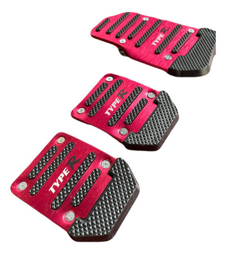 Generic Juego Pedaleras 3pzs Rojo Auto Universal Regalo O810 Regalo 0