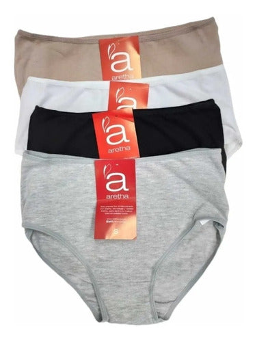 Pack of 9 Aretha Vedetina High-Waisted Cotton Panties A3727 21