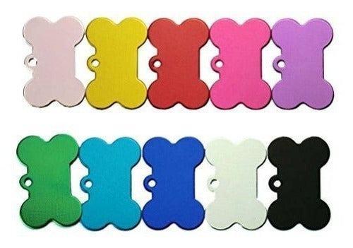 Ueetek 10 Pcs 38 Mm Double-Sided Bone Shaped Pet ID Tag 0