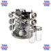 Rotating Spice Rack 12 Glass Jars Steel - TIENDA PEPINO Oregano Spices Kitchen 2