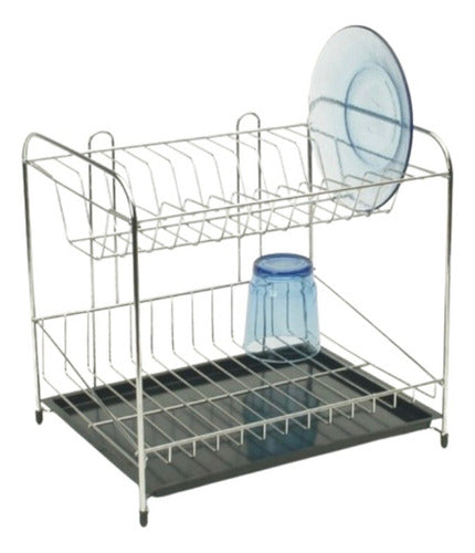 Bazares Colegiales Chrome Dish Drainer - Wall-Mounted and Countertop 1