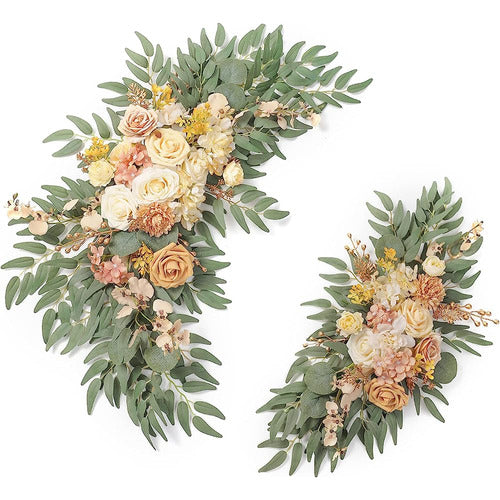 Yyhuawu Artificial Wedding Arch Flower Swag Set De 2 Para Di 0