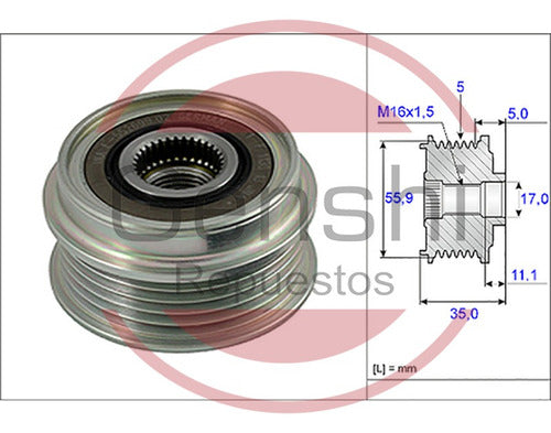 Polea Alternador M/libre Vw Polo Caddy Passat Sharan 1.9tdi 1