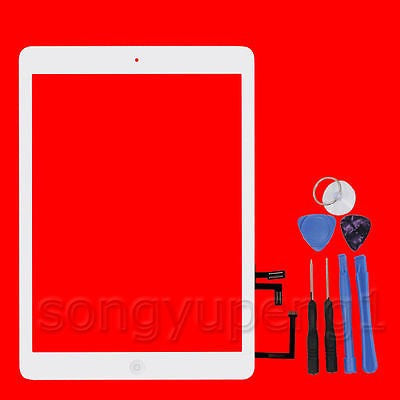 Apple White Touch Screen Digitizer + Home Button Flex Assembly for iPad Air 1 Gen 5 1