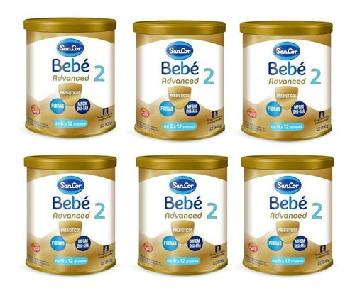 Sancor Bebe Advanced Formula Stage 2 Can Pack of 6 Units x 800g 0