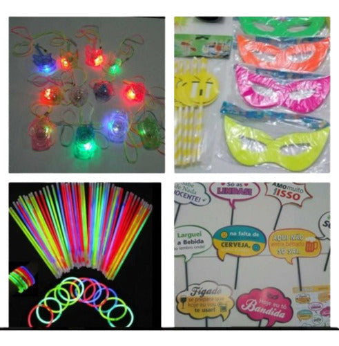 Kit Festa Fluorescente Balada Debutante 190 Itens 1