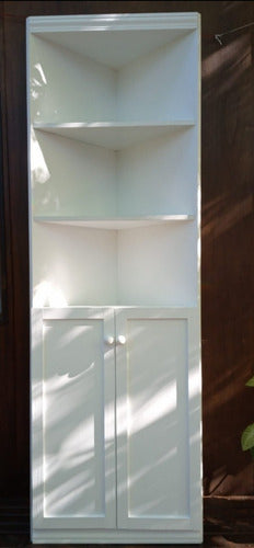 Family Wood White Melamine Corner Cabinet with Doors 2