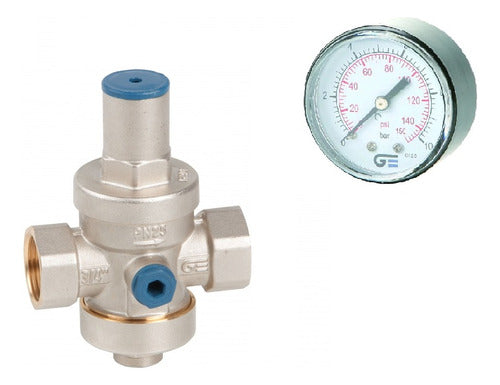 Genebre Pressure Reducing Valve Ø3/4 + Pressure Gauge 10kg 0