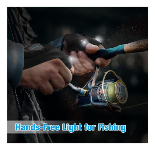 Guantes Ajustable Led Recargable Usb Pesca Camping 2