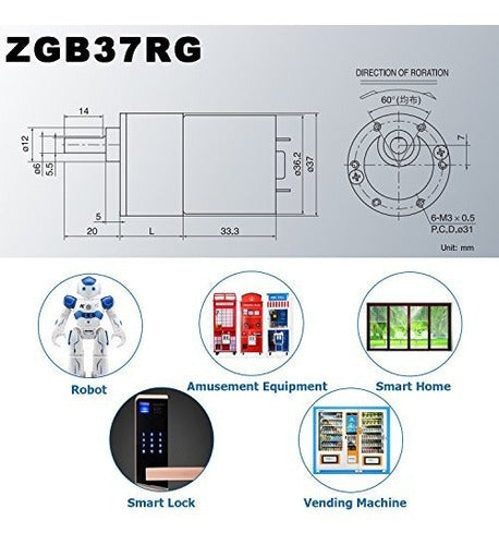 Greartisan 12V 10RPM Gear Motor High Torque Electric Micro Speed Reduction Geared Motor Eccentric Output Shaft 1