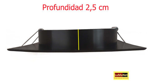 Ferrolux Spot Embutir De Pvc Cuadrado Negro Para Dicroica Ar111 2