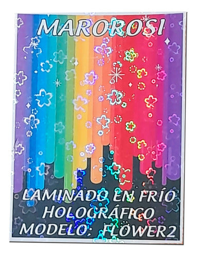 Marorosi Laminado En Frío A4 Holográfico X 20 Unid. Modelo Flowers 3