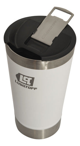 Lusqtoff 530ml Stainless Steel Thermal Beer Mug with Lid 3