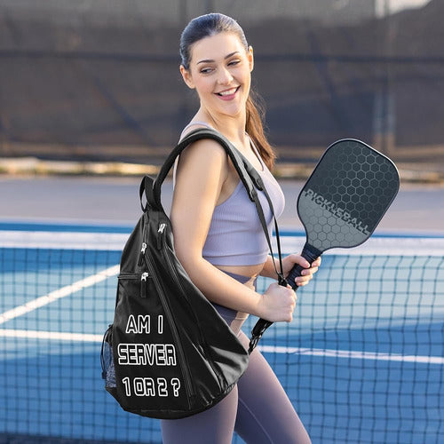 Sweet Jojo Designs Bolsa De Pickleball Negra Mochila De Cabe 1